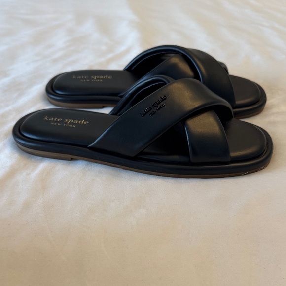 kate spade Shoes - Kate Spade Black Crisscross Strap Rio Slides, sz 10